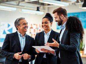 BusinessNetworking 6 Doi profesioniști discutând într-un mediu de afaceri